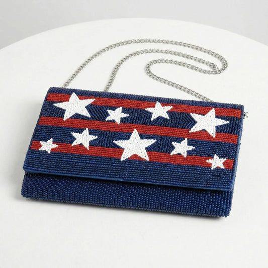 Patriotic Beaded Clutch