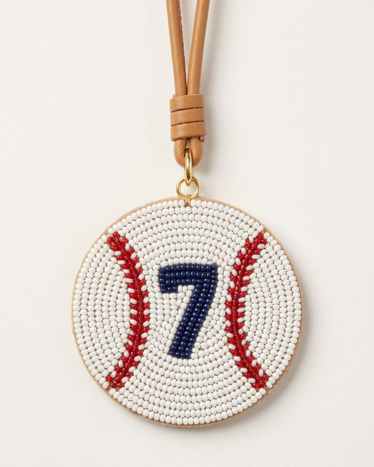 Personalized Beaded Baseball Bag Charm with Jersey Number, Custom Baseball Keychain Purse Charm, Game Day Team Mom Baseball Player Gift