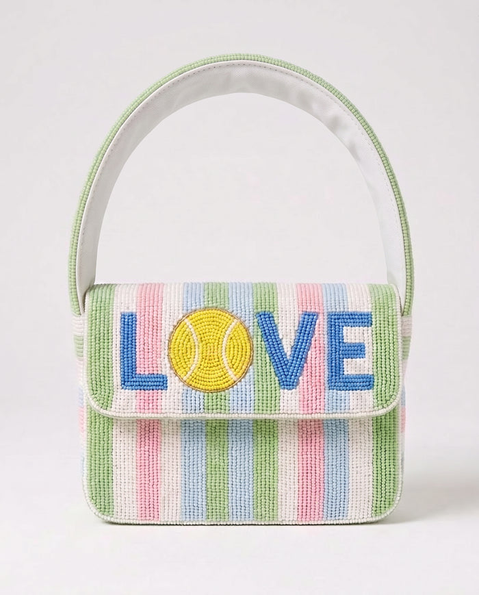 Pastel LOVE Tennis Beaded Shoulder Bag
