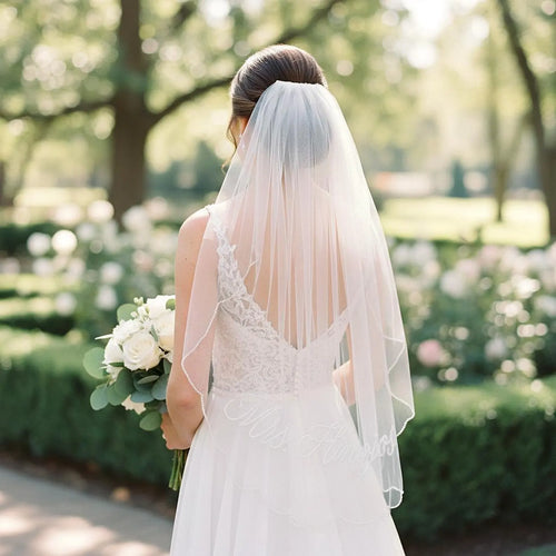 Scalloped Beaded Wedding Veil