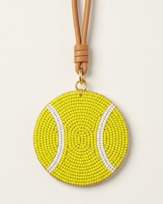 Personalized Tennis Ball Beaded Bag Charm, Custom Tennis Bag Tag with Monogram, Sport Keychain Charm, Tennis Player Gift for Tote Bag