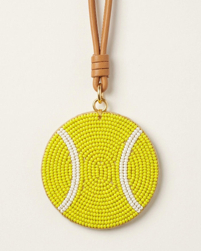 Personalized Tennis Ball Beaded Bag Charm, Custom Tennis Bag Tag with Monogram, Sport Keychain Charm, Tennis Player Gift for Tote Bag