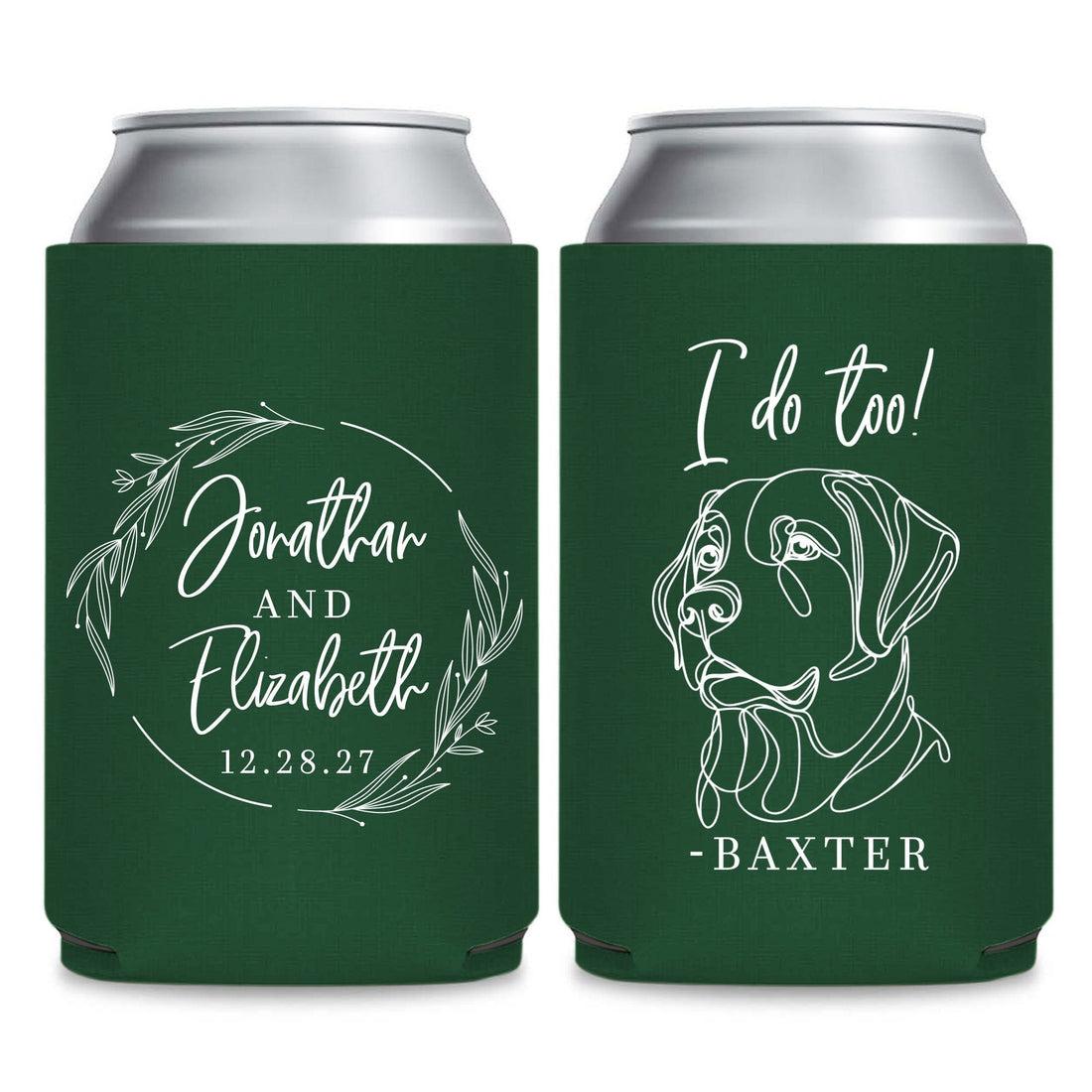 Dog Romance Wedding Can Coolers