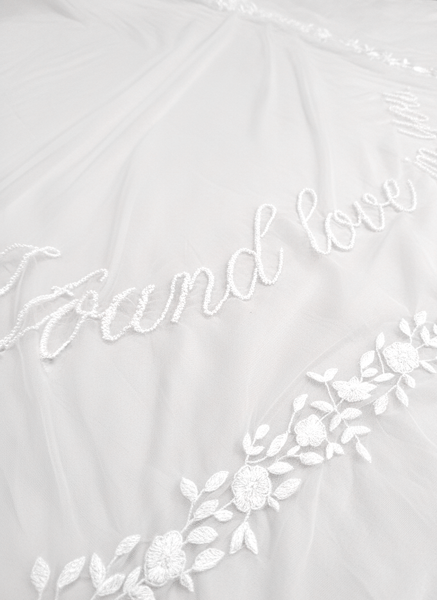 Embroidered Floral and Vine Wedding Veil