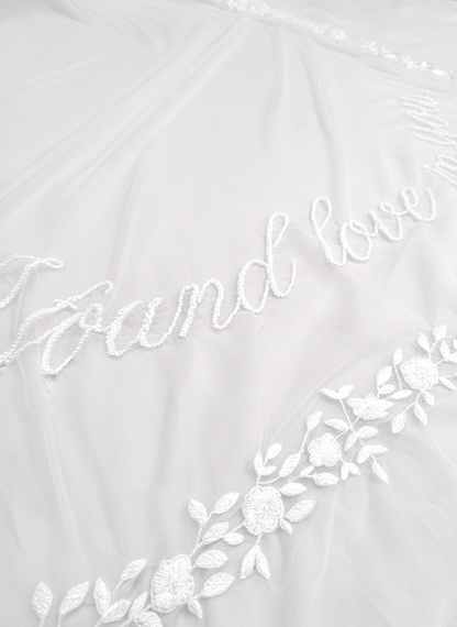 Embroidered Floral and Vine Wedding Veil