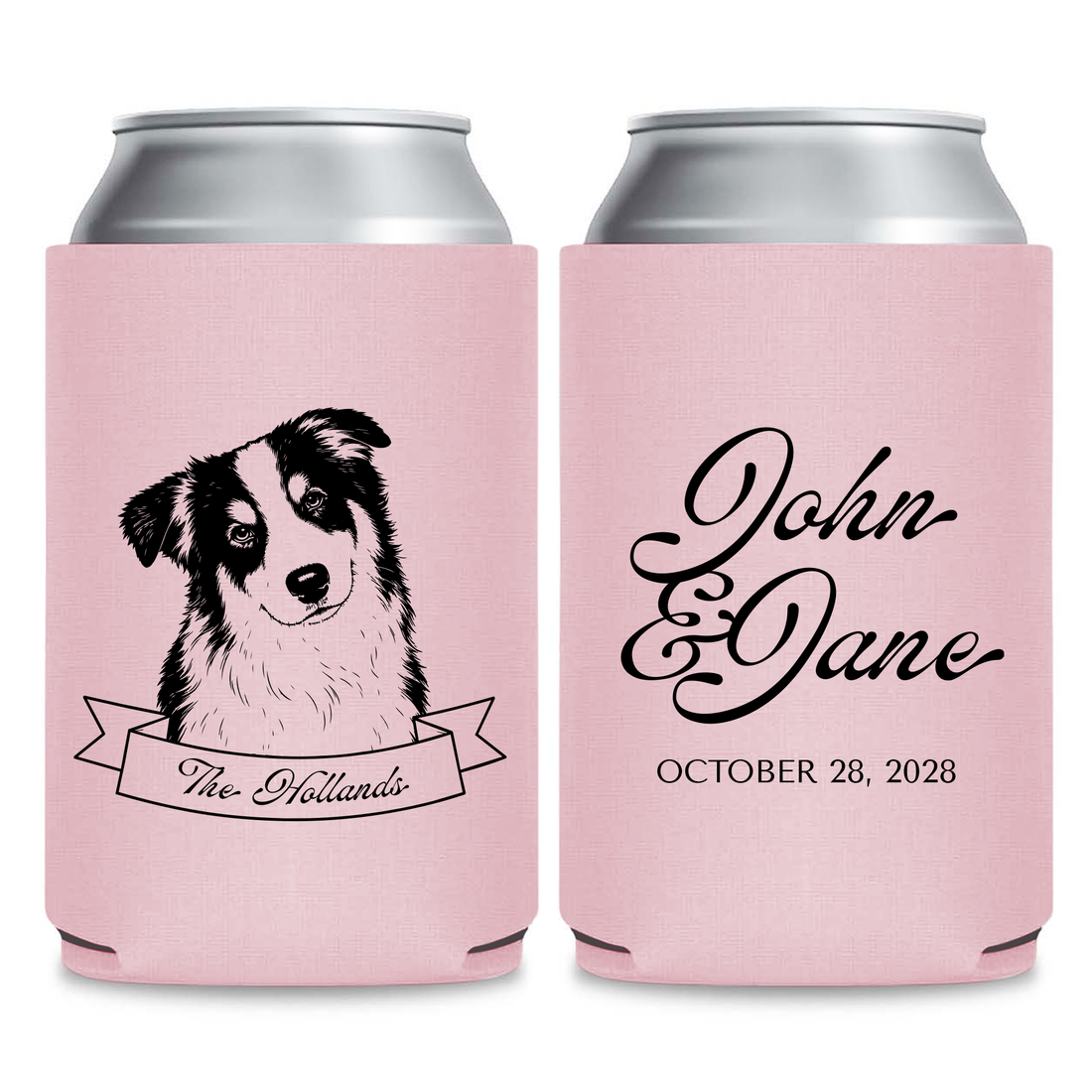 Canine Celebration Wedding Can Coolers