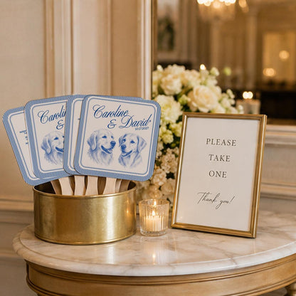 Personalized Dog Wedding Fans