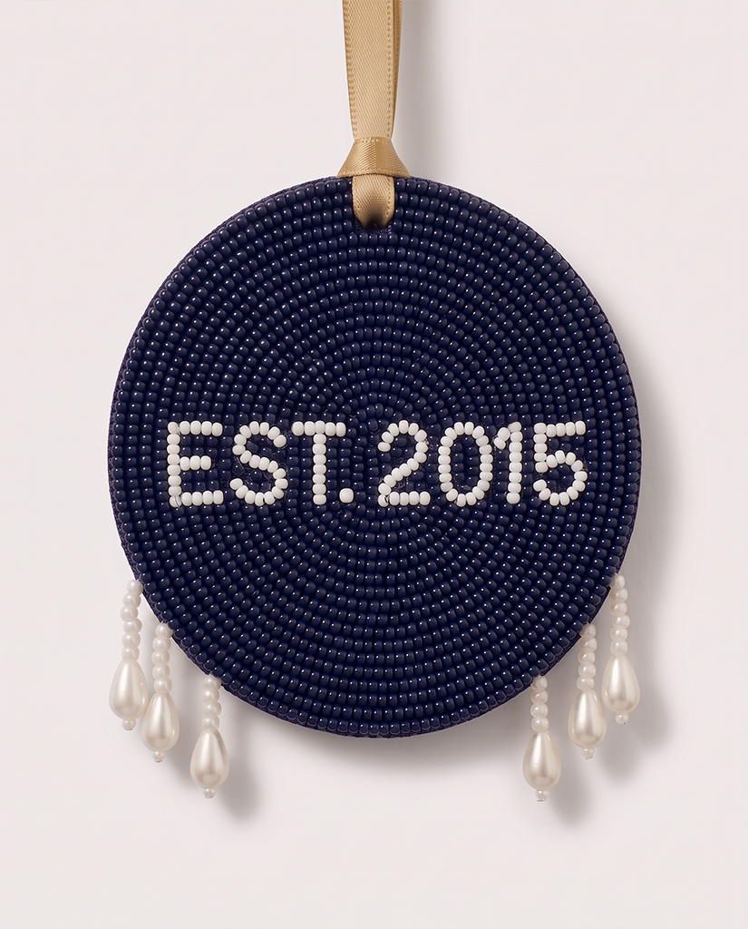 Monogram Snowflake Beaded Ornament