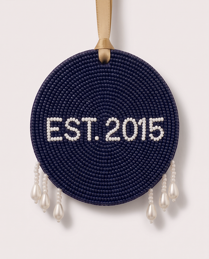 Monogram Snowflake Beaded Ornament