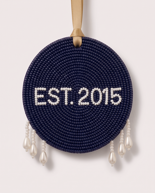 Monogram Snowflake Beaded Ornament