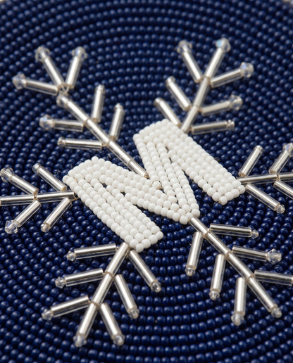 Monogram Snowflake Beaded Ornament