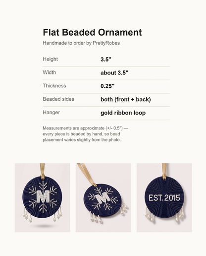 Monogram Snowflake Beaded Ornament