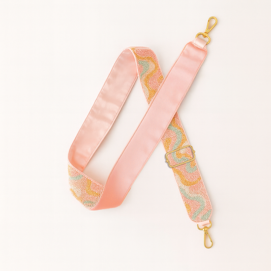 Peach & Yellow Beaded Camera Strap