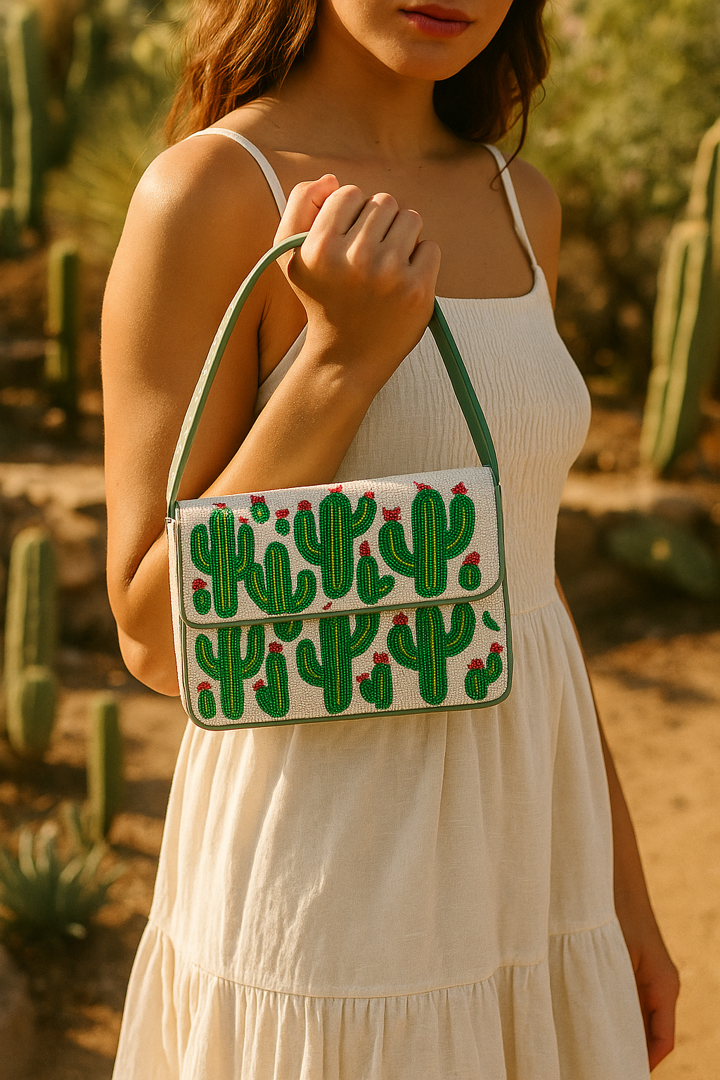 Custom Name Cactus Shoulder Bag