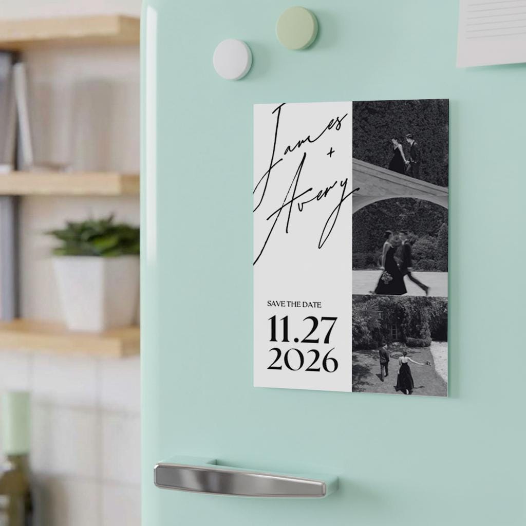 Modern Custom Wedding Portrait Magnet