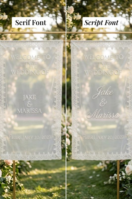 Elegant Sheer Lace Wedding Sign