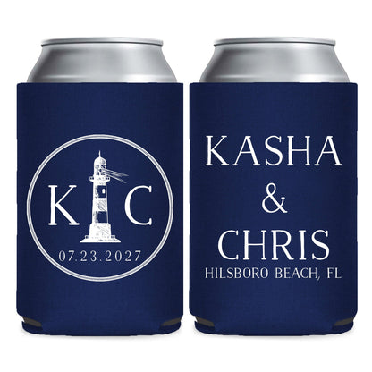 Nautical Wedding Can Cooler Favors