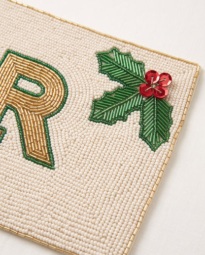 Christmas Monogram Beaded Placemat