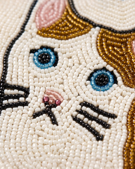 Orange Tabby Cat Beaded Stocking