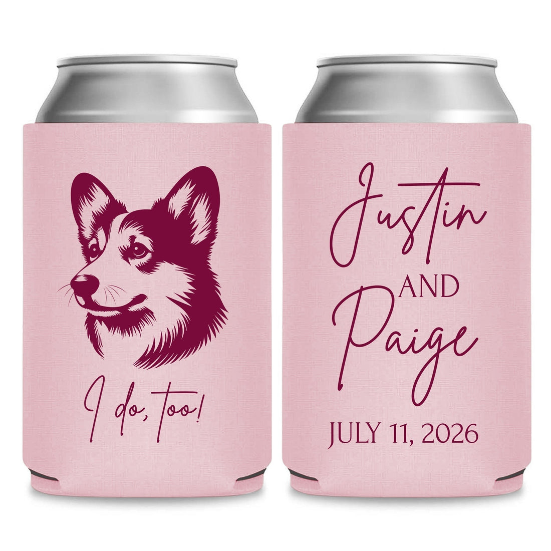 Paw Prints Wedding Can Coolers