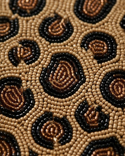 Leopard Sequin Cuff Beaded Stocking