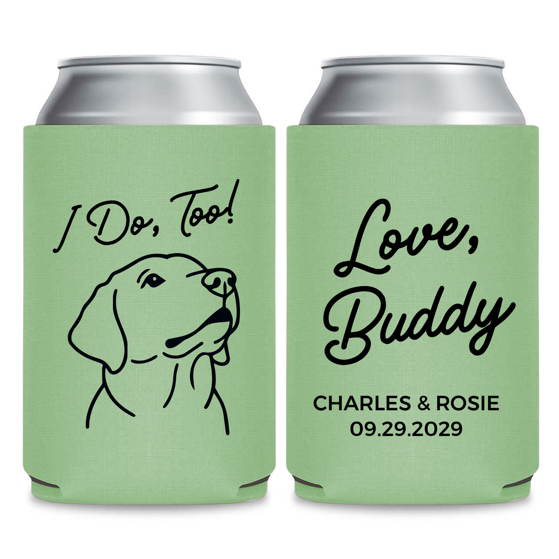 Pet Sip Hooray Wedding Can Coolers