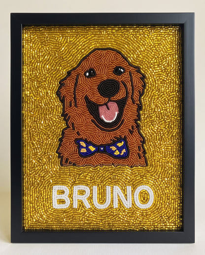 Personalized Beaded Pet Portrait Wall Art