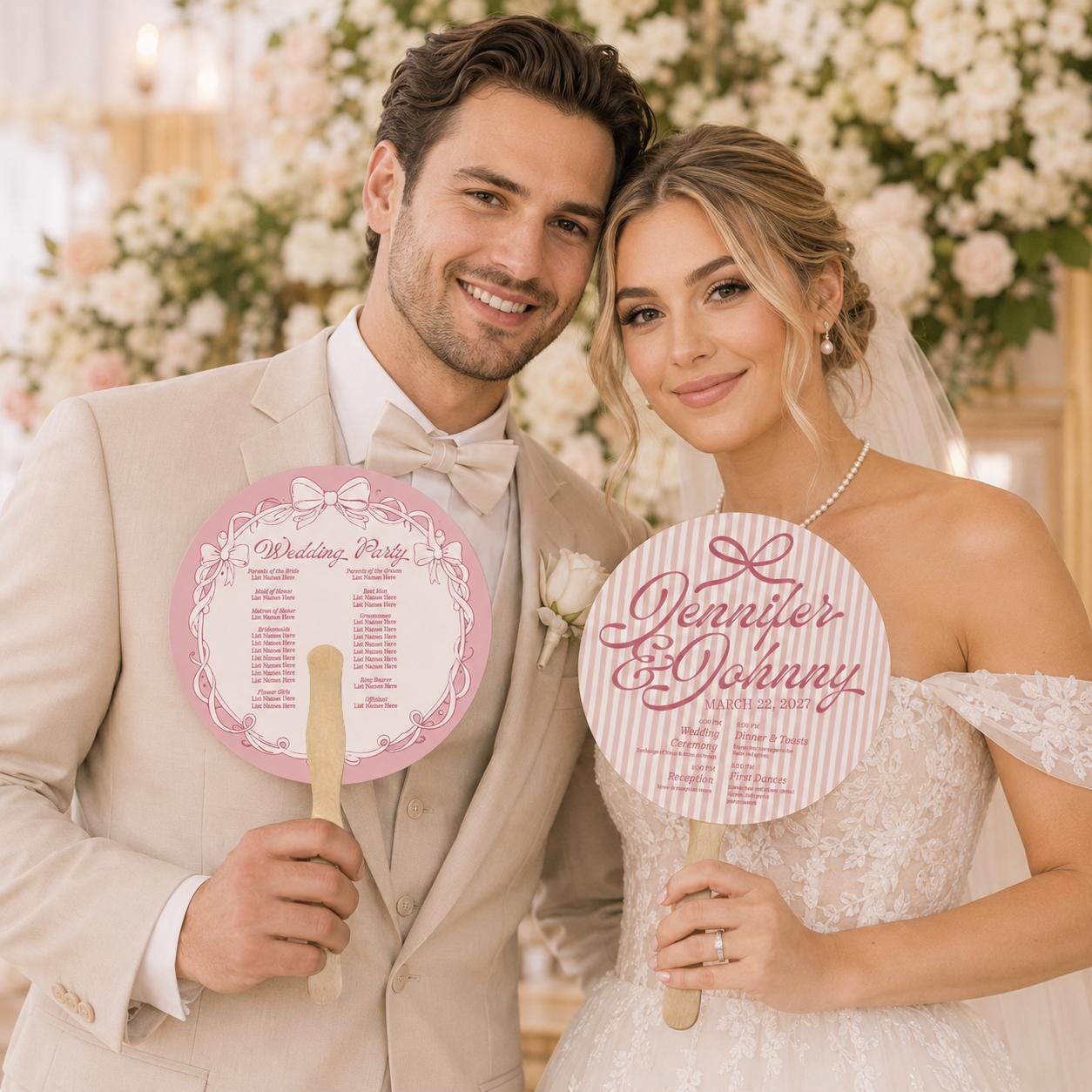 Custom Wedding Hand Fans
