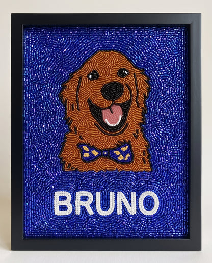Personalized Beaded Pet Portrait Wall Art