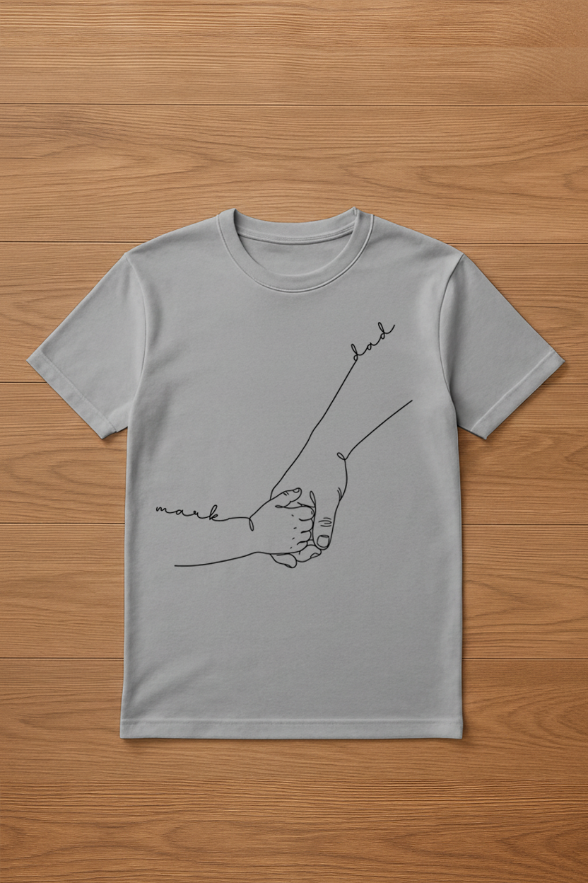 Minimalist Dad & Child Line Art Shirt