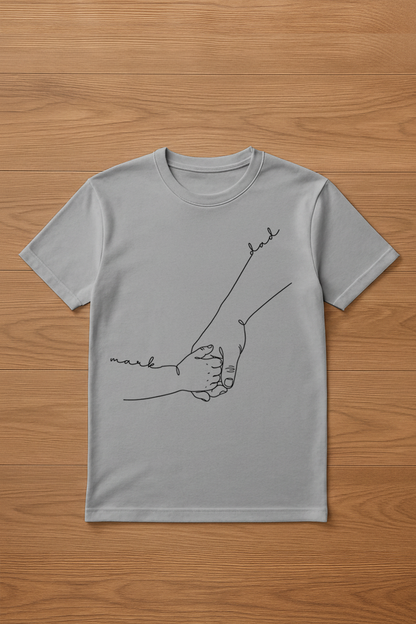 Minimalist Dad & Child Line Art Shirt