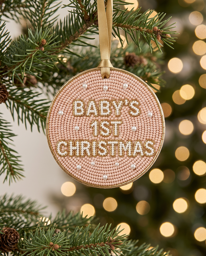 Baby's First Christmas Beaded Ornament