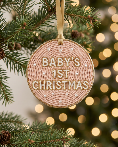 Baby's First Christmas Beaded Ornament