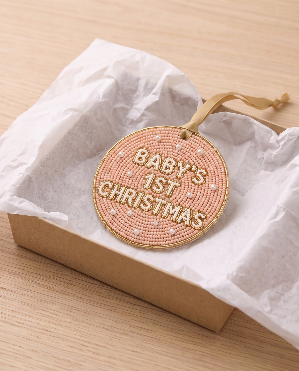 Baby's First Christmas Beaded Ornament