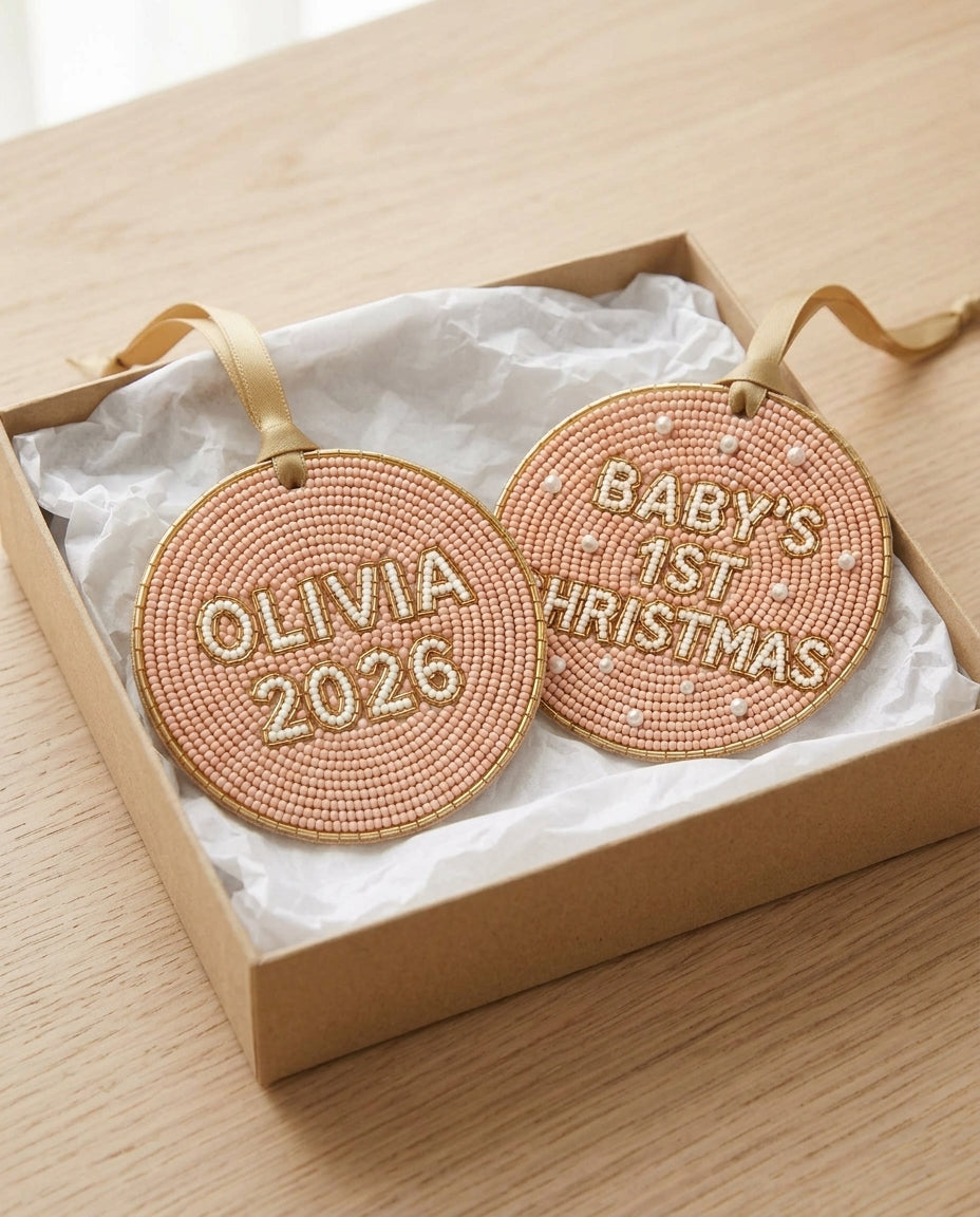 Baby's First Christmas Beaded Ornament