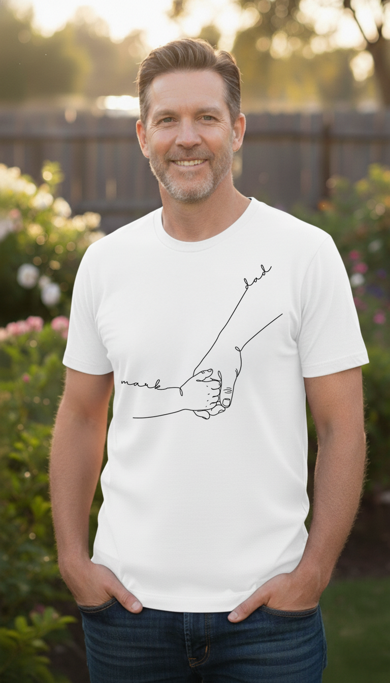 Minimalist Dad & Child Line Art Shirt