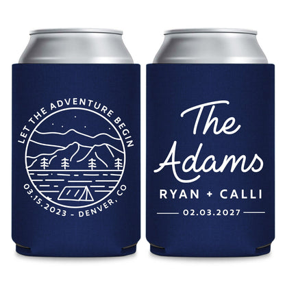Mountain-Themed Wedding Can Coolers