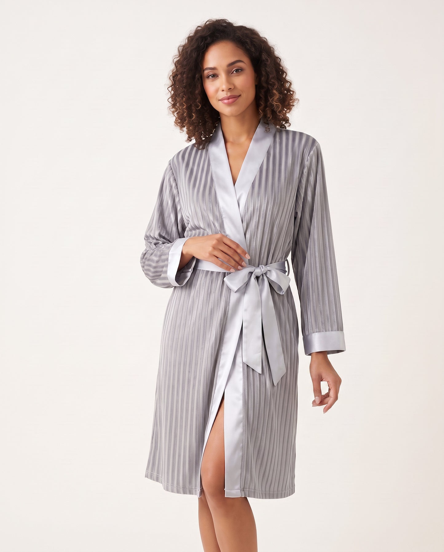 Pleated Satin Robe