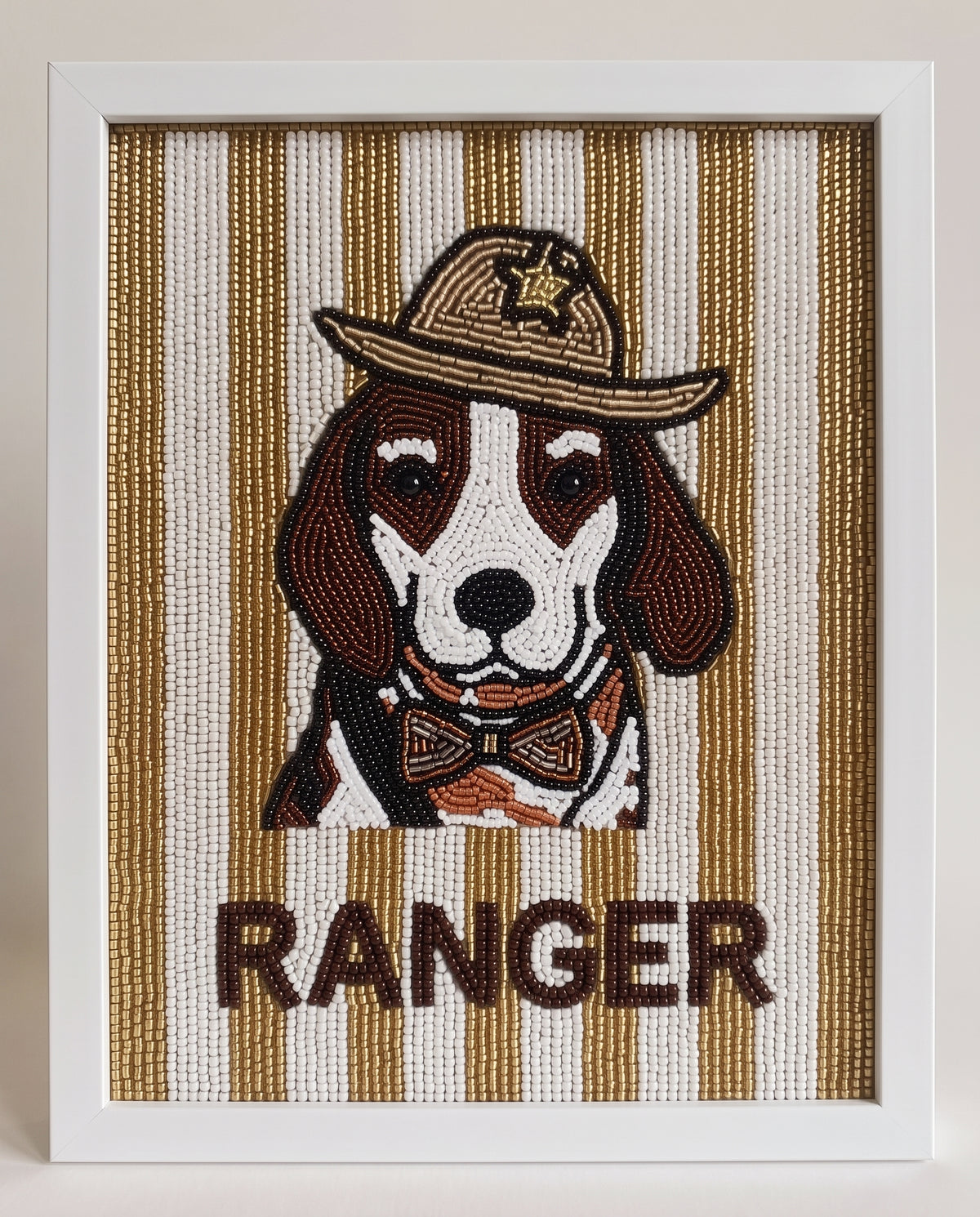 Personalized Beaded Pet Portrait Wall Art