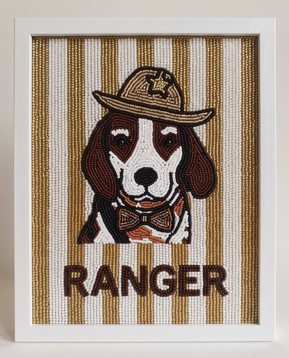 Personalized Beaded Pet Portrait Wall Art