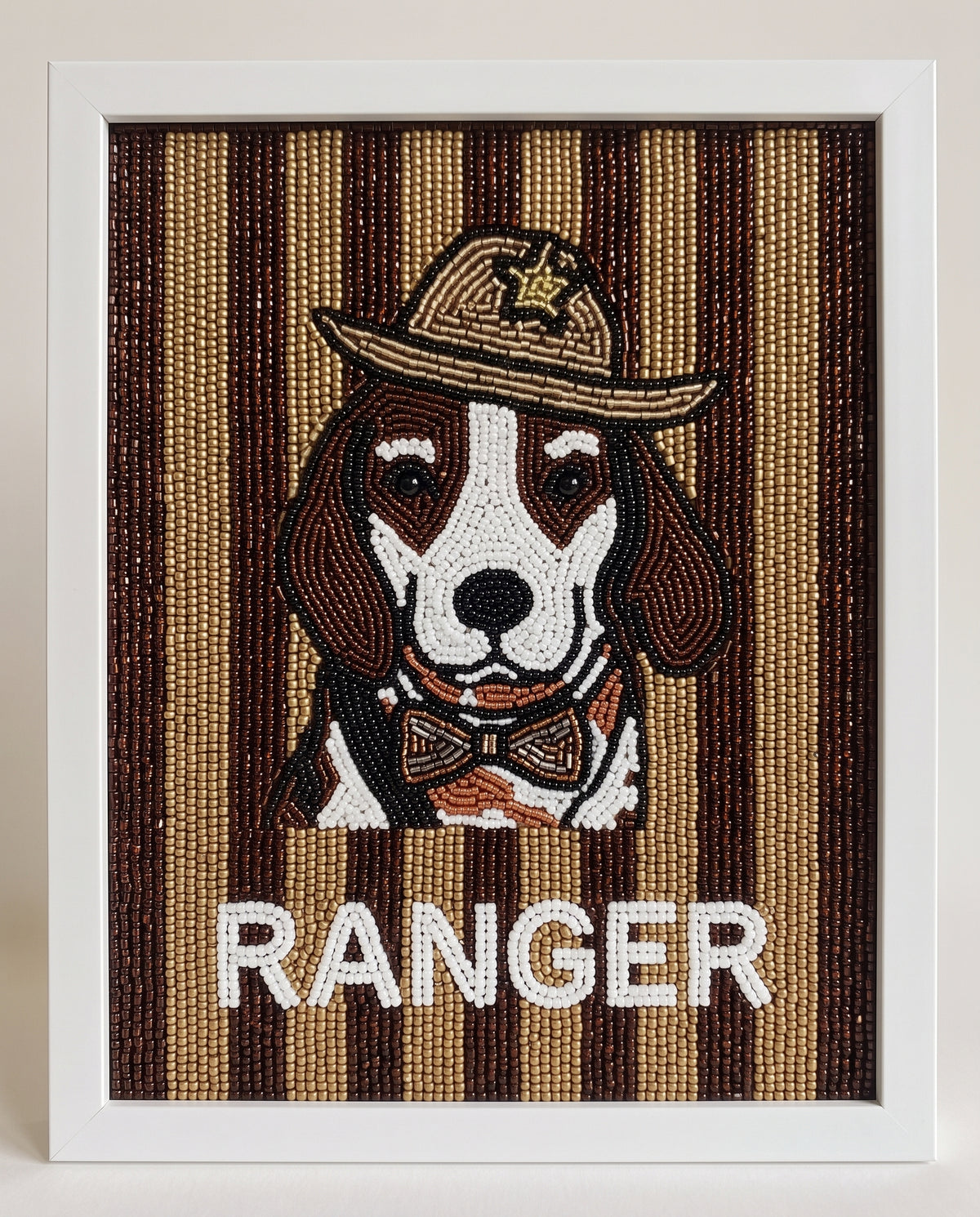 Personalized Beaded Pet Portrait Wall Art