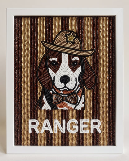 Personalized Beaded Pet Portrait Wall Art