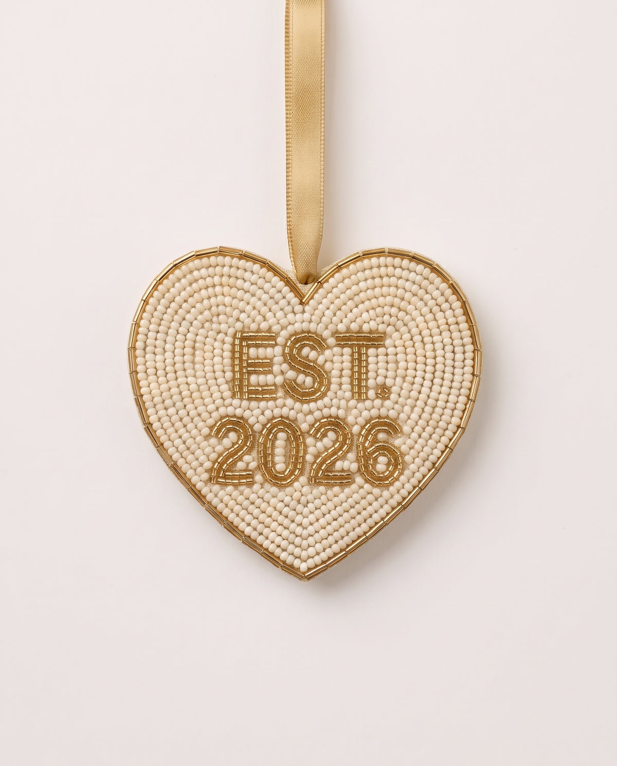 Mr & Mrs Heart Beaded Ornament