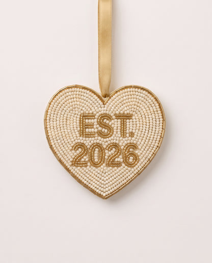 Mr & Mrs Heart Beaded Ornament