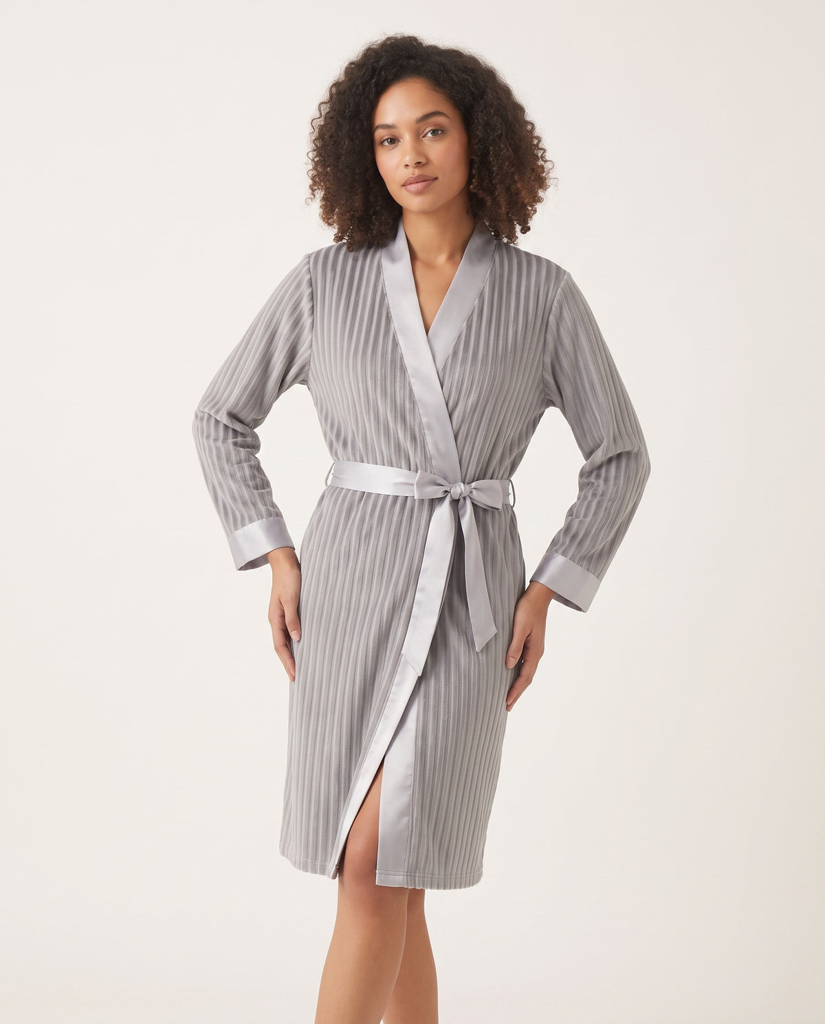 Pleated Satin Robe