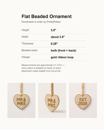 Mr & Mrs Heart Beaded Ornament