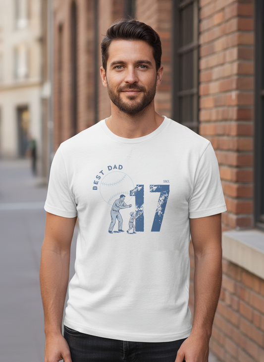 Best Dad Since 17 Baseball Shirt | Retro Sports Tee