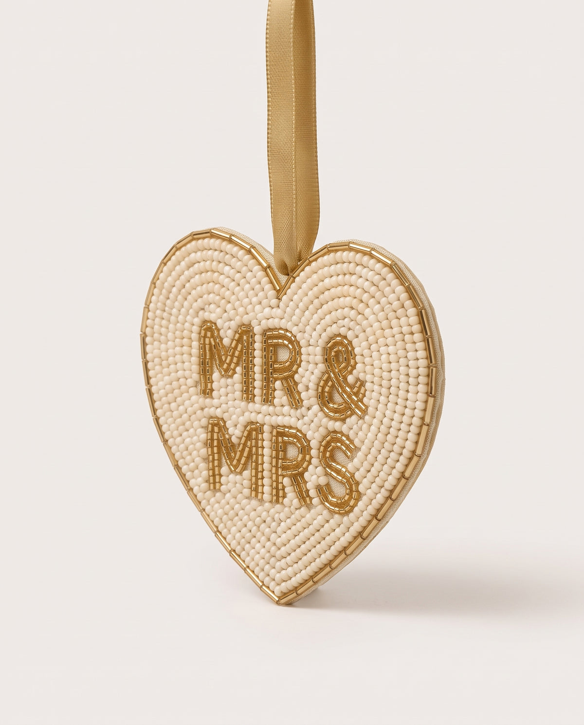 Mr & Mrs Heart Beaded Ornament