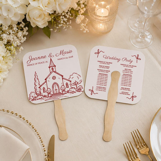 Minimalist Bridal Ceremony Fans