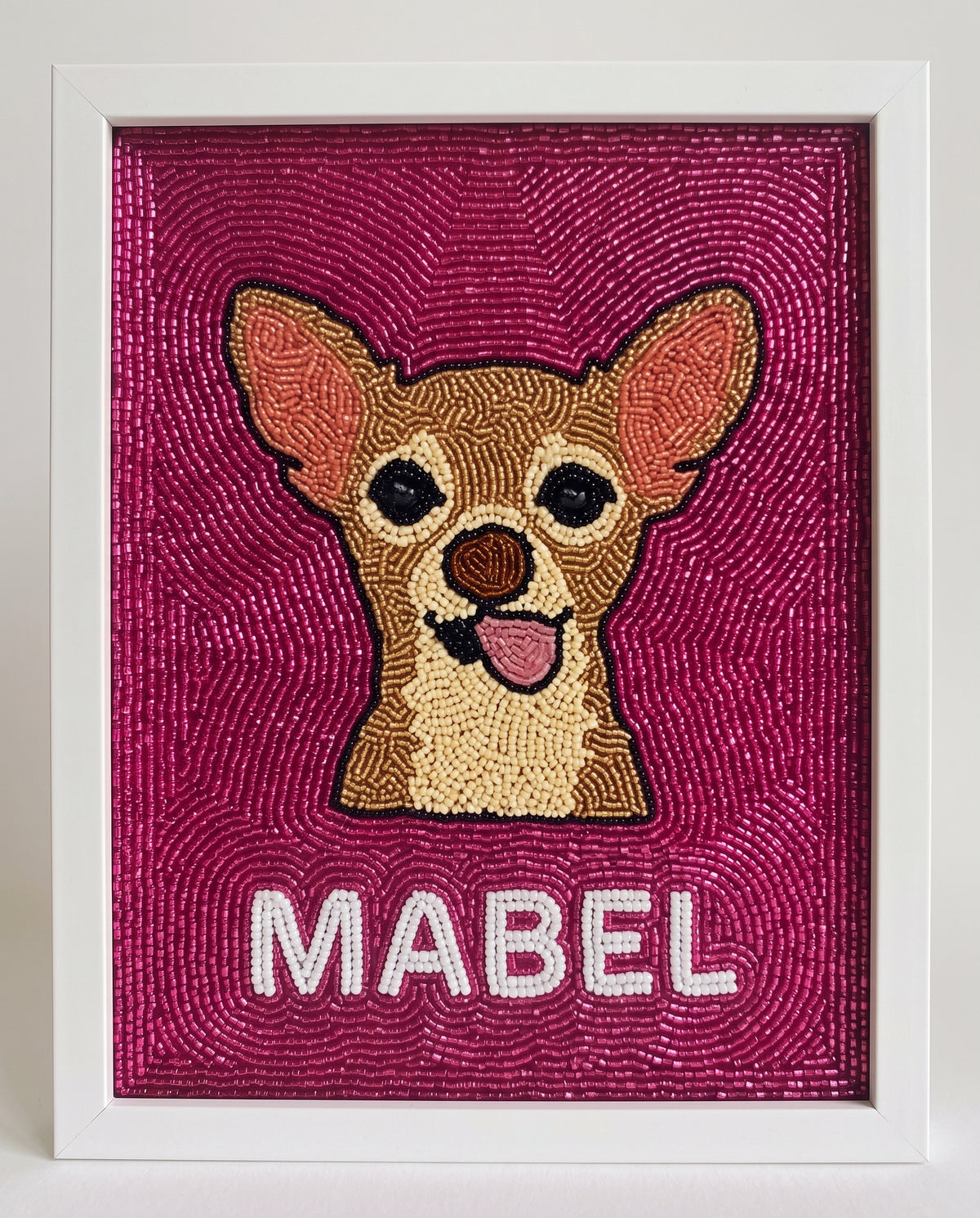 Personalized Beaded Pet Portrait Wall Art